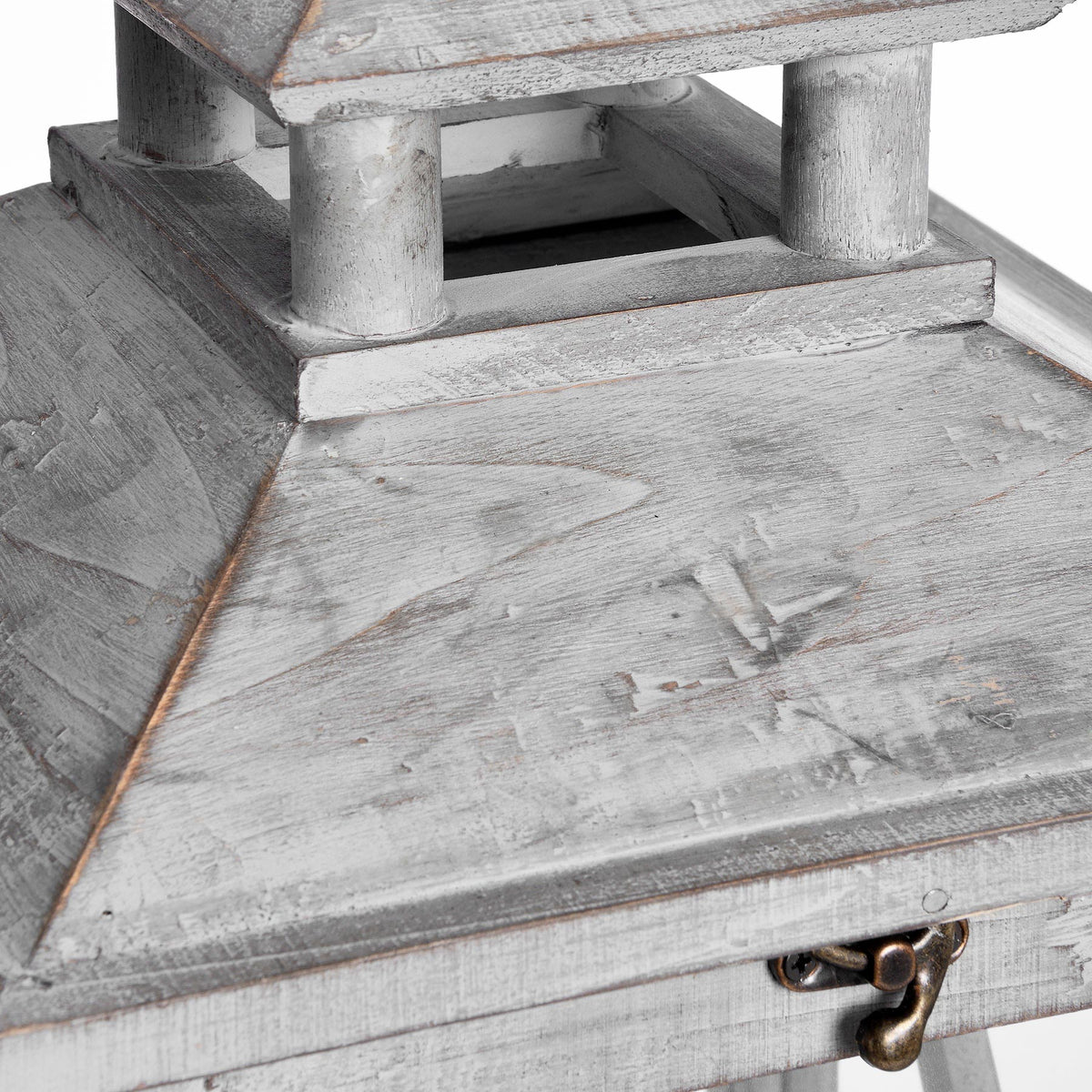 Set Of Three Wooden Lanterns With Traditional Cross Section - view 2
