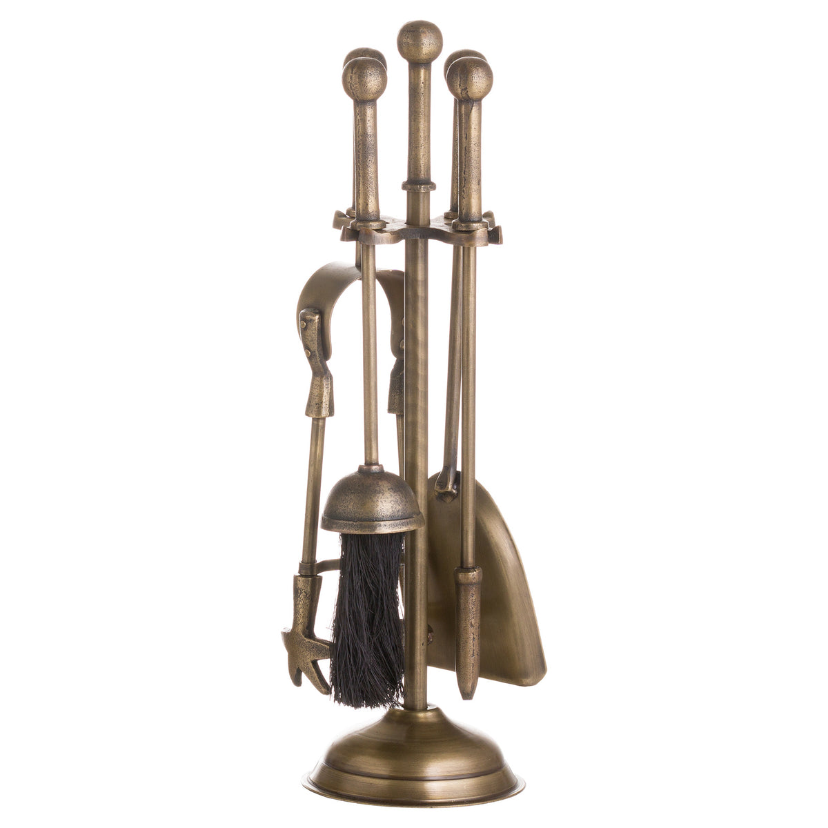 Ball Topped Companion Set In Antique Brass - view 2