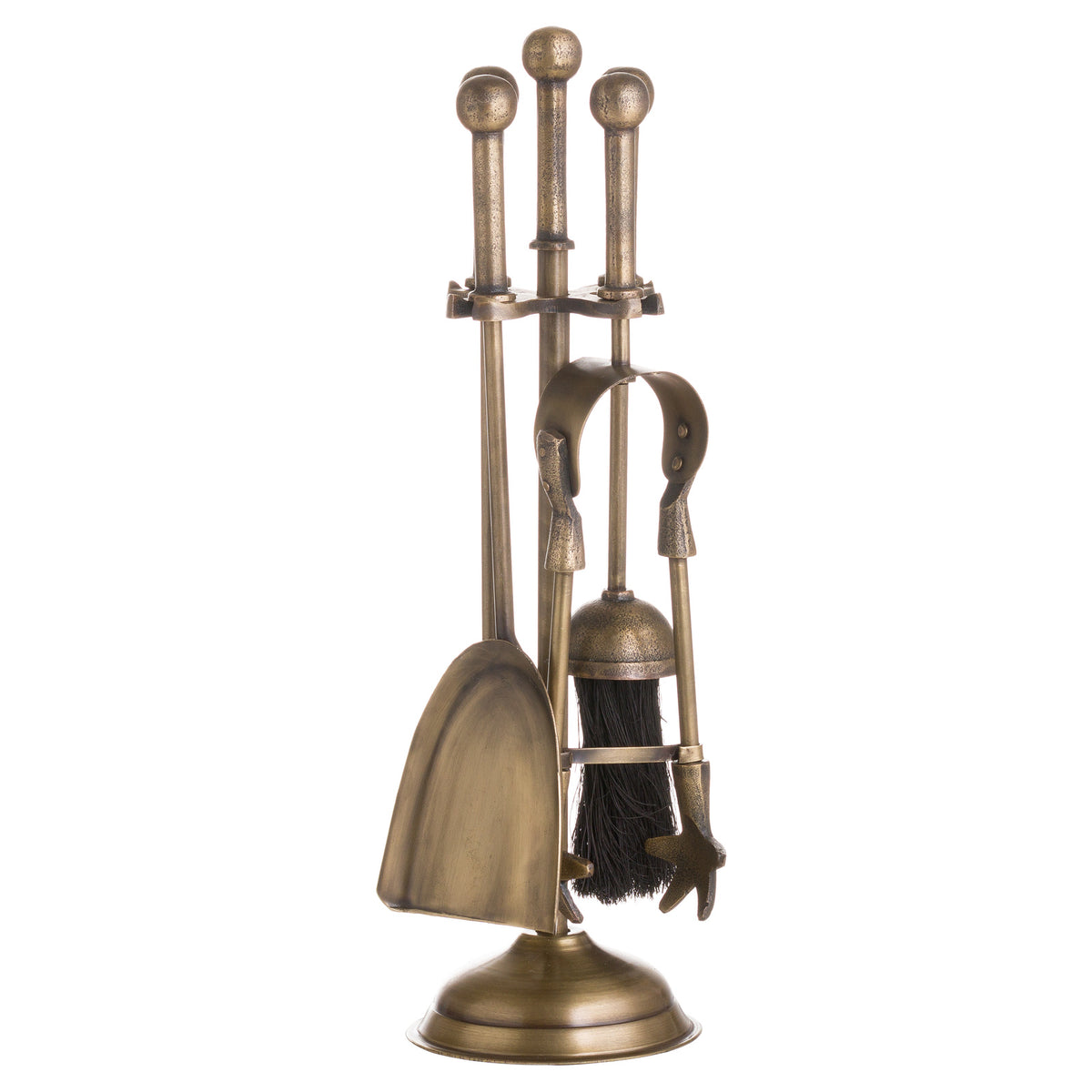 Ball Topped Companion Set In Antique Brass - view 3