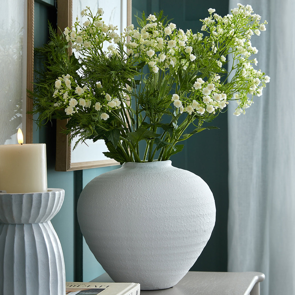 Regola Large Matt White Ceramic Vase - view 5