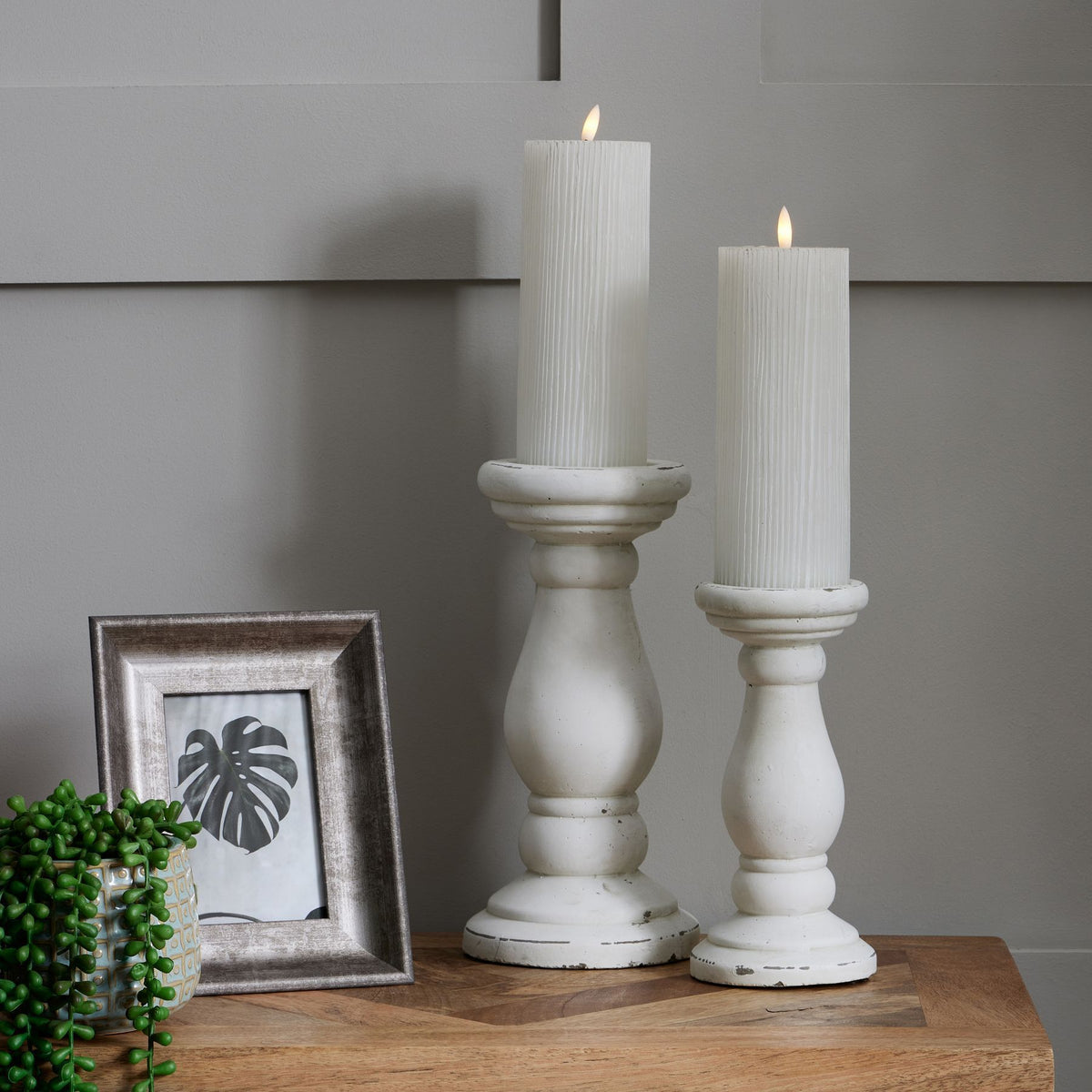 Matt White Ceramic Candle Holder - view 5