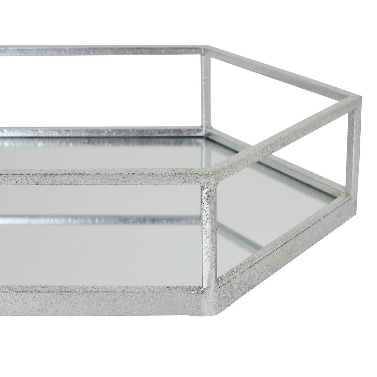 Silver Hexagon Set Of Two Trays - view 3