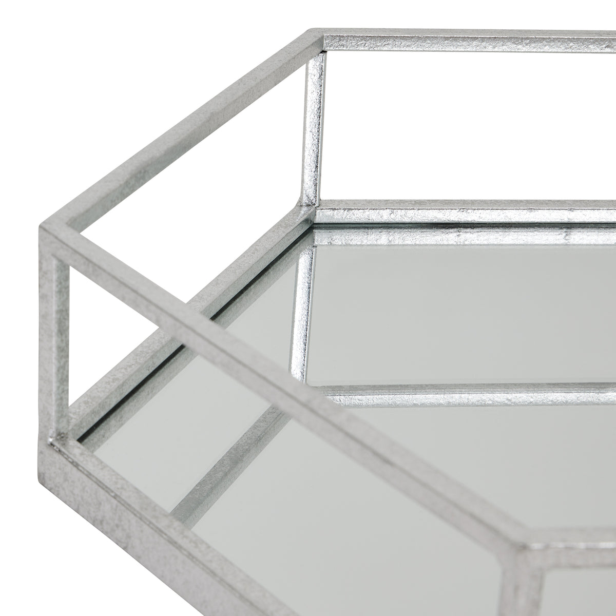 Silver Hexagon Set Of Two Trays - view 4