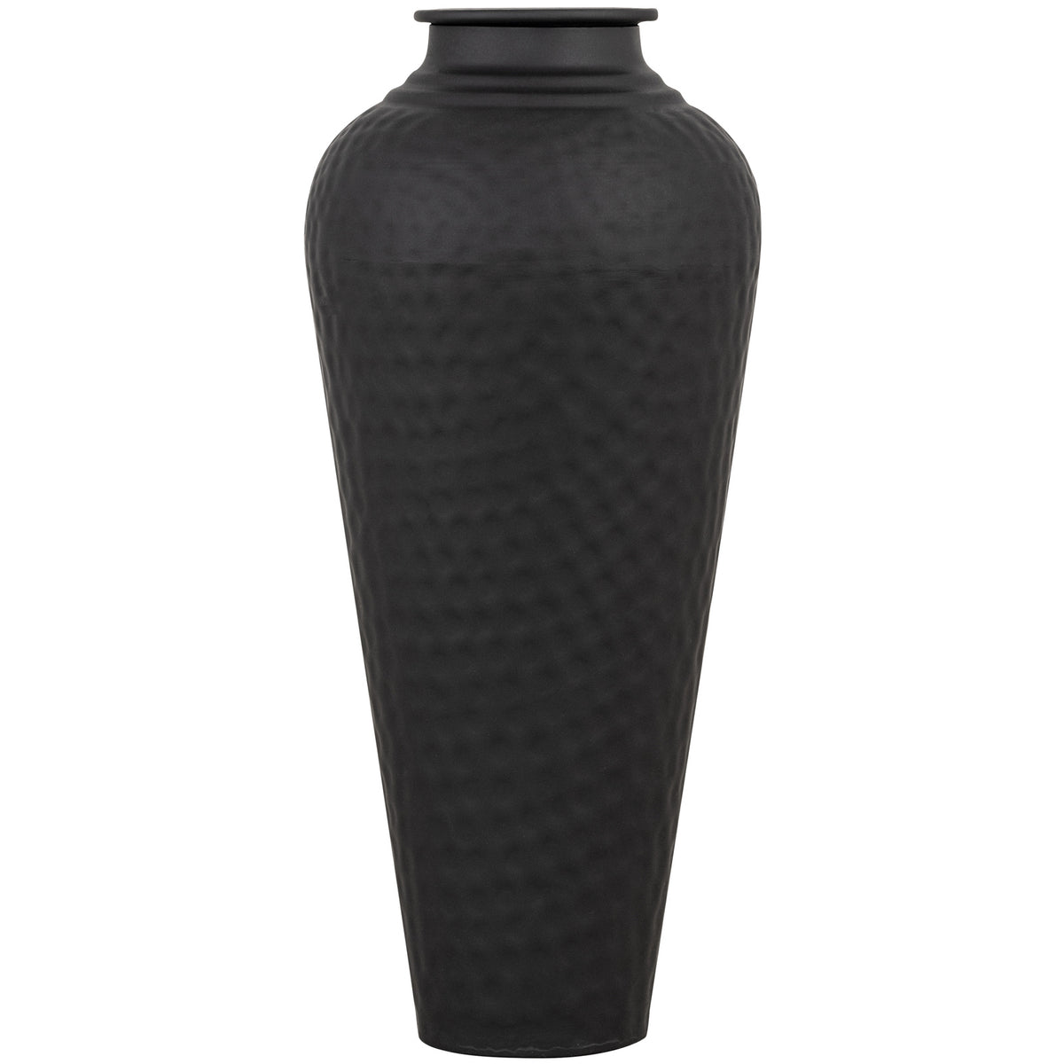 Matt Black Hammered Vase With Lid - view 2