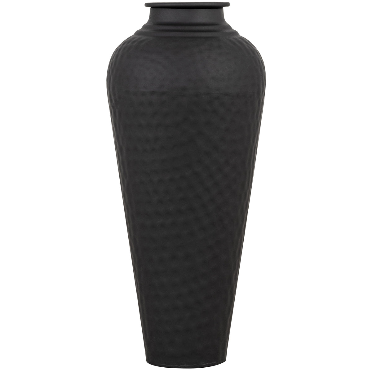 Matt Black Hammered Vase With Lid - view 5