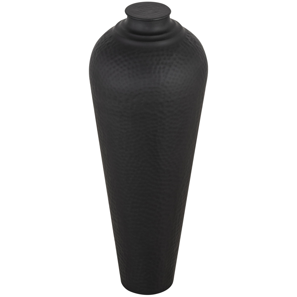 Matt Black Medium Hammered Vase With Lid - view 3