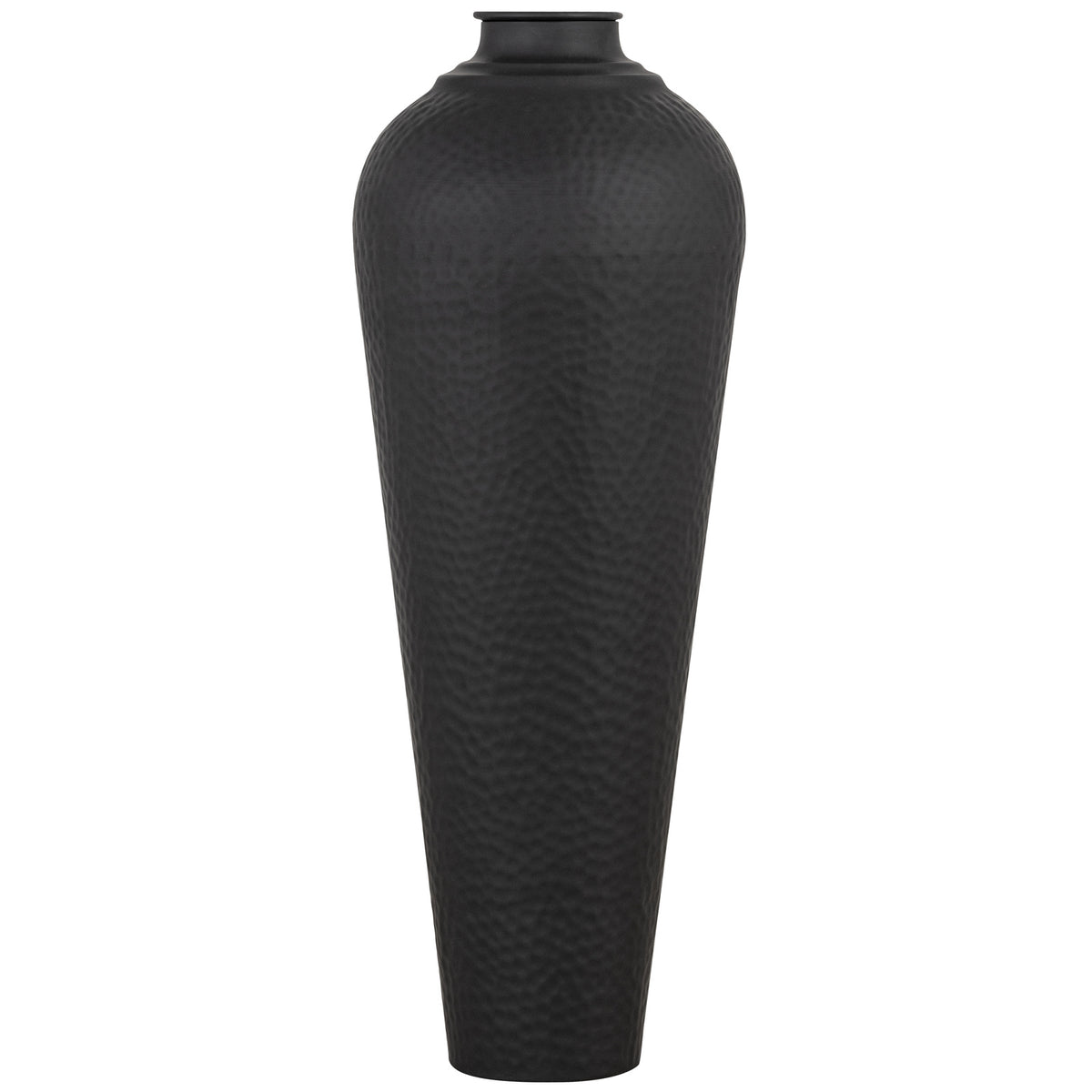 Matt Black Medium Hammered Vase With Lid - view 4