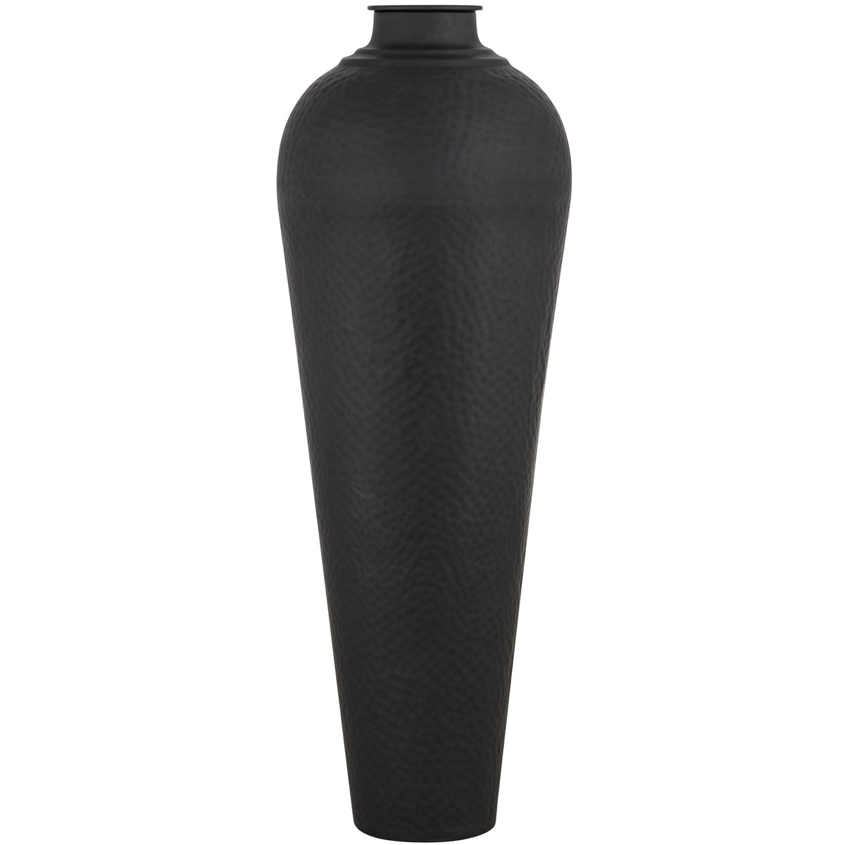 Matt Black Large Hammered Vase With Lid - view 4
