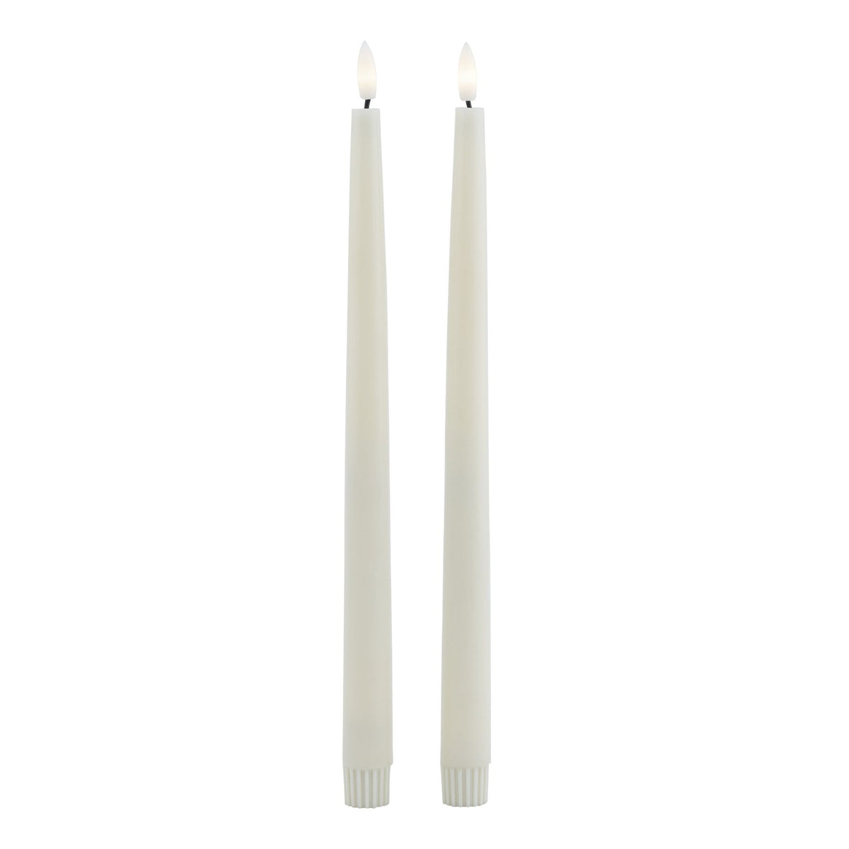 Luxe Collection Set of 2 Taupe LED Wax Dinner Candles - view 3