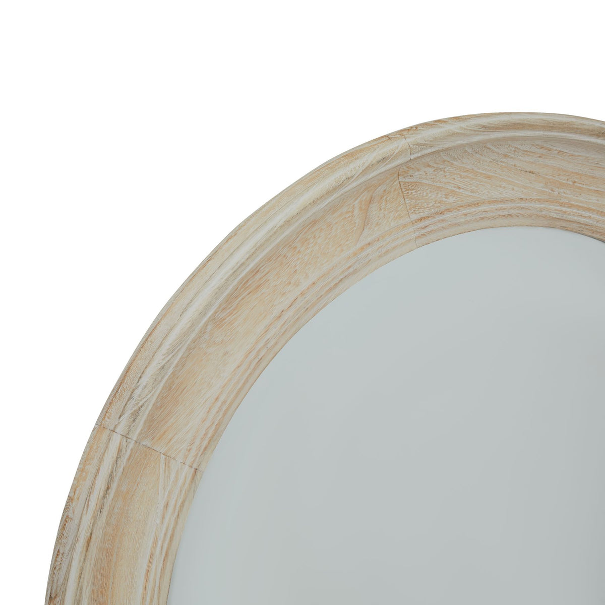 Washed Wood Round Framed Mirror - view 2