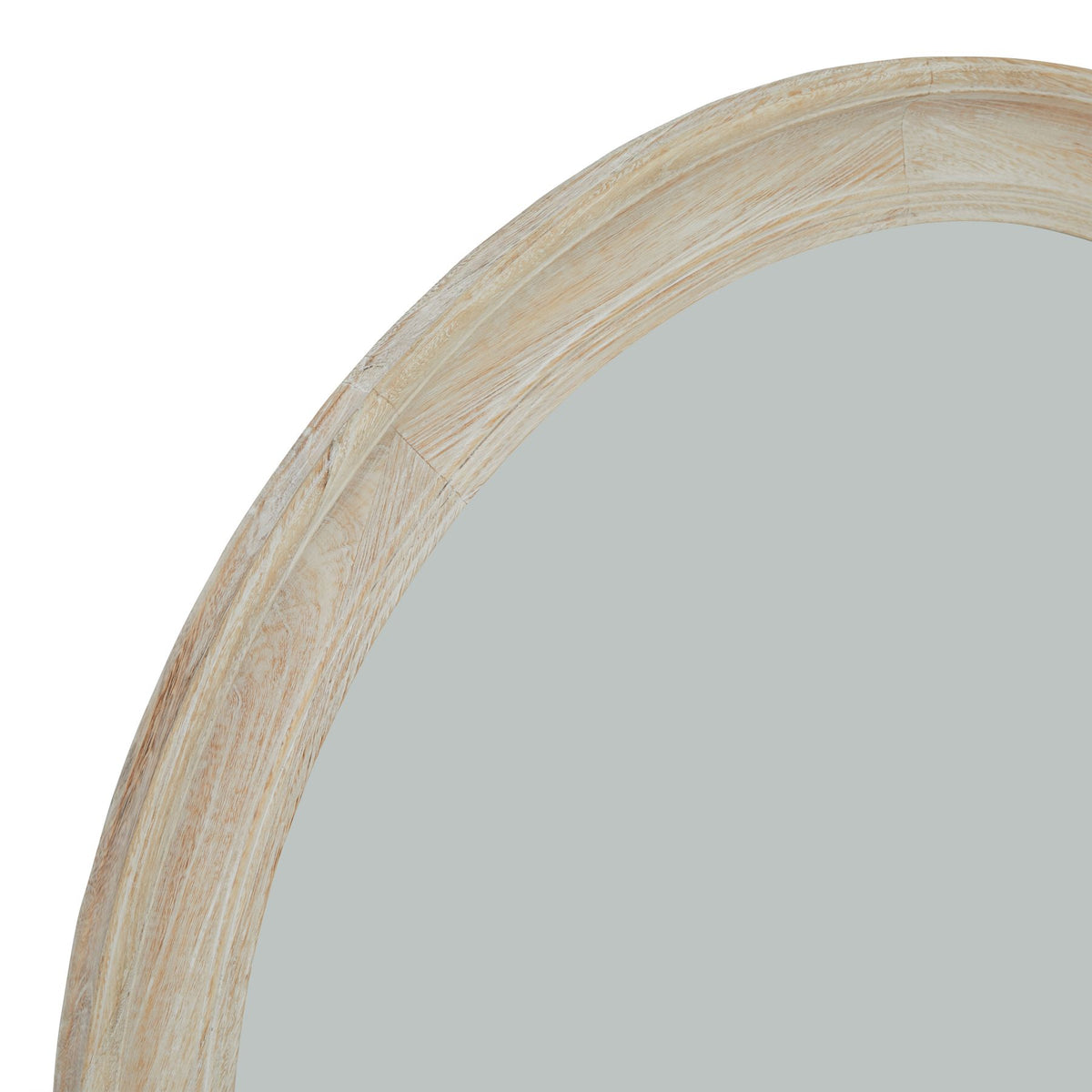 Washed Wood Round Framed Large Mirror - view 2