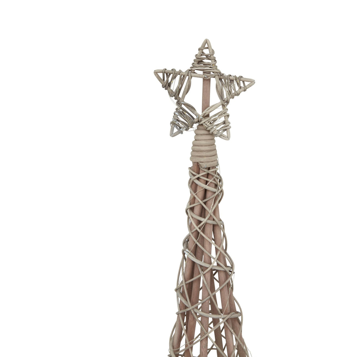 Large LED Wicker Christmas Tree With Star - view 2