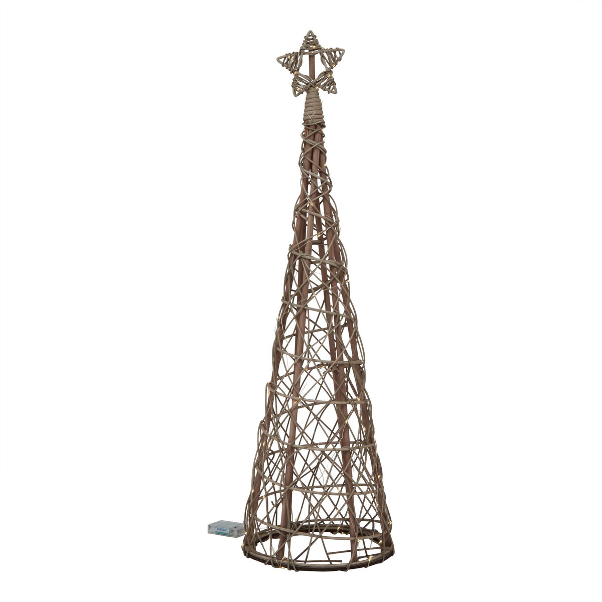 Small LED Wicker Christmas Tree With Star - view 4