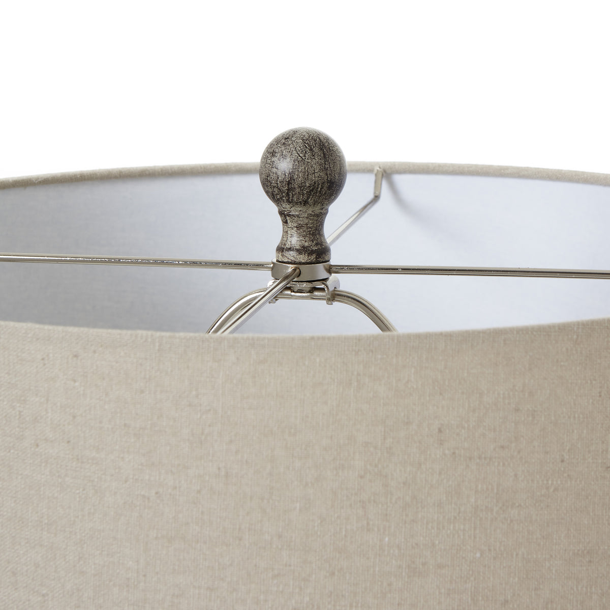 Ochre Carved Textured Table Lamp With Linen Shade - view 3