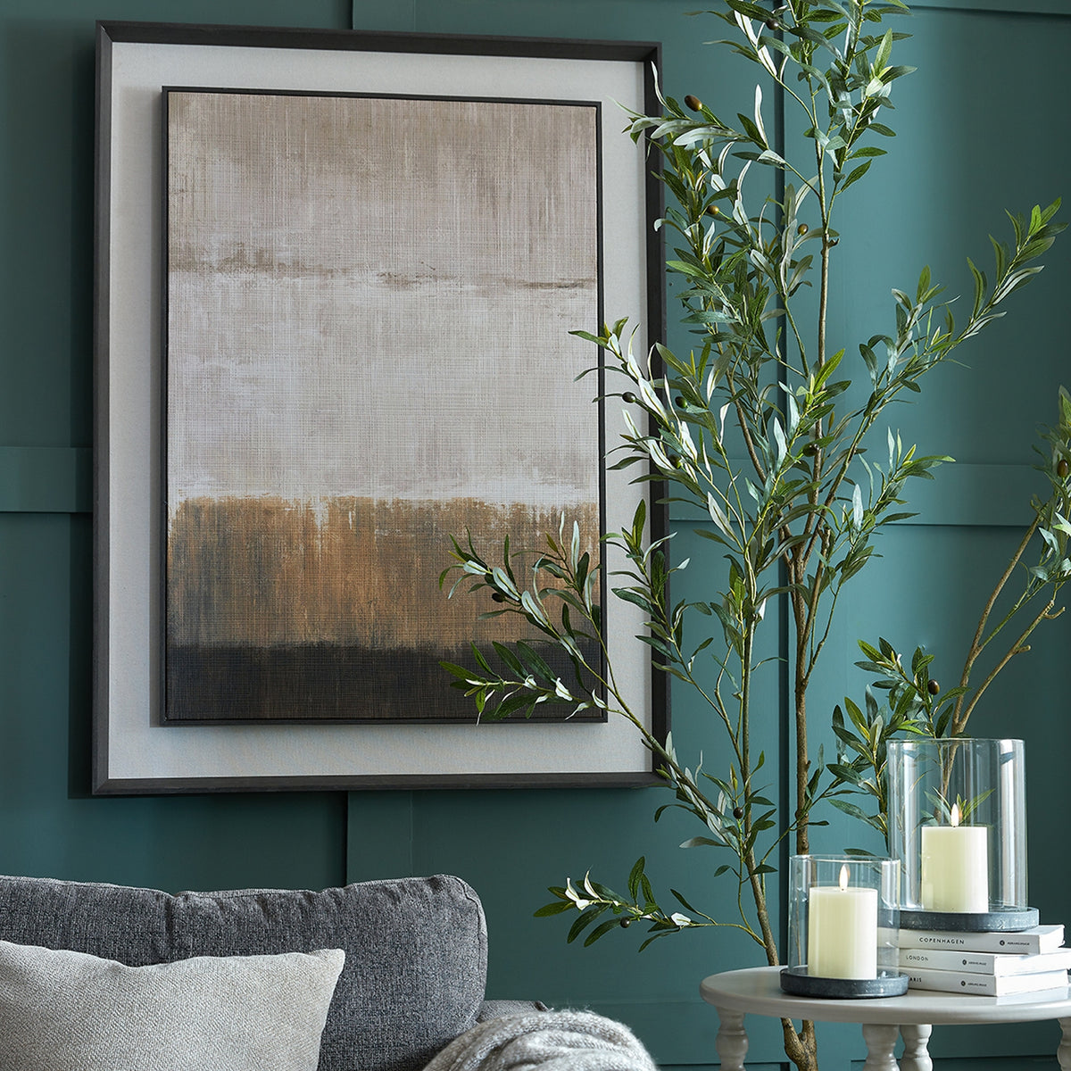 Extra Large Moderno Painting on Linen Mounted in Frame - view 4