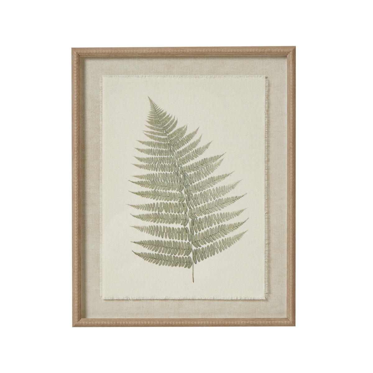 Bracken Art on Texture-Torn Paper with Beaded Frame - view 2