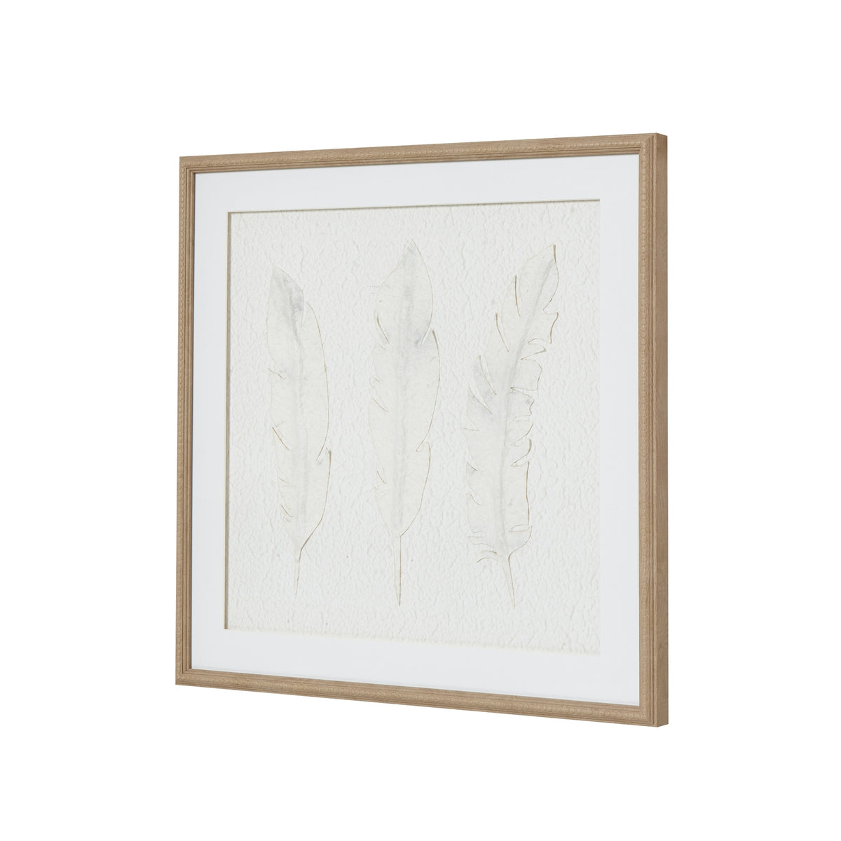 Solli White Feathers Art Mounted In Beaded Frame - view 2