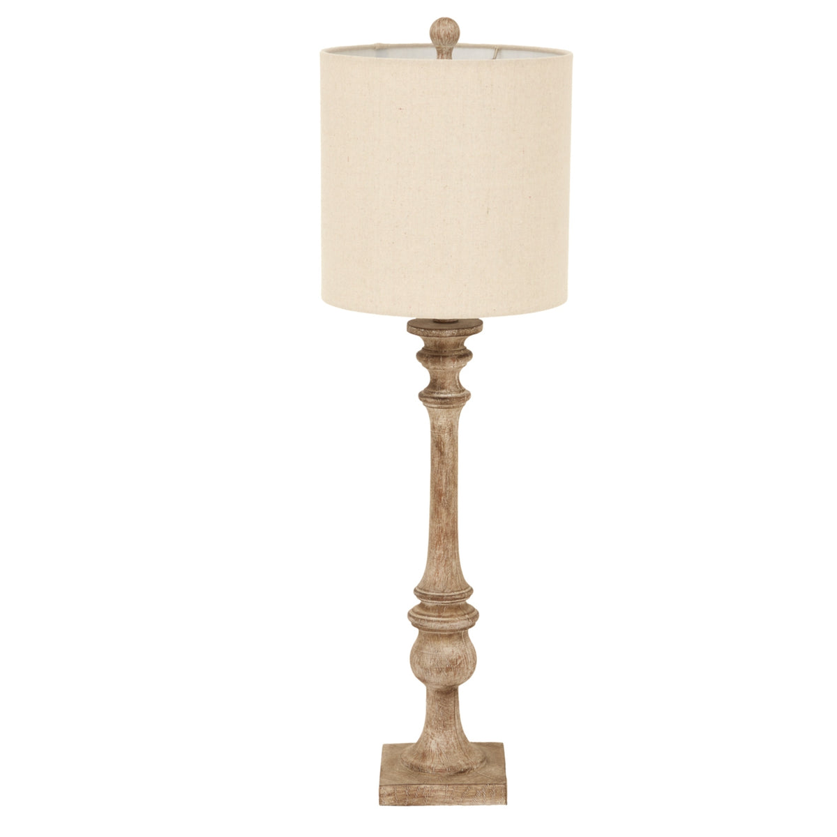 Pallido Candlestick Table Lamp With Linen Shade - view 2