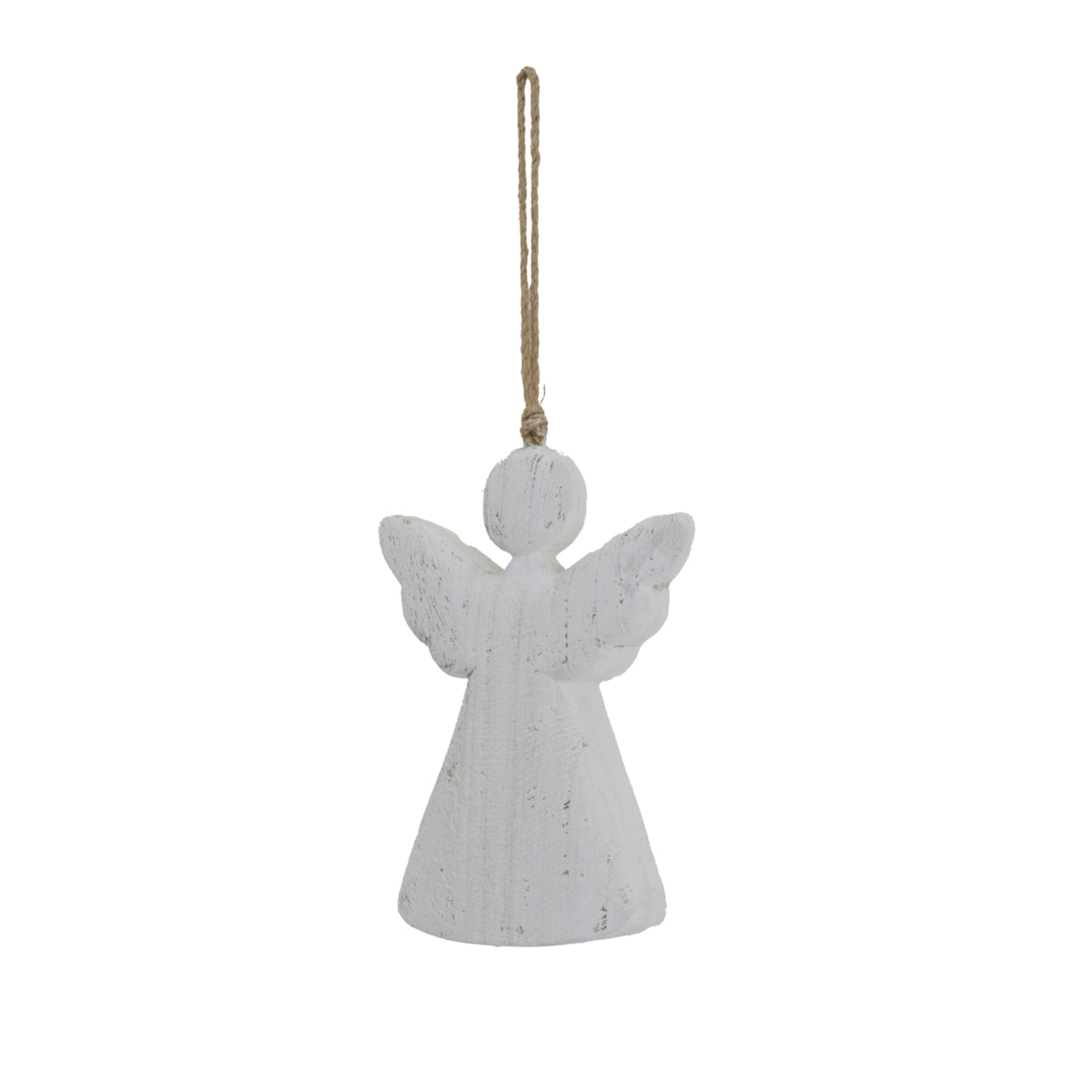 Large Whitewashed Rustic Hanging Angel - view 2