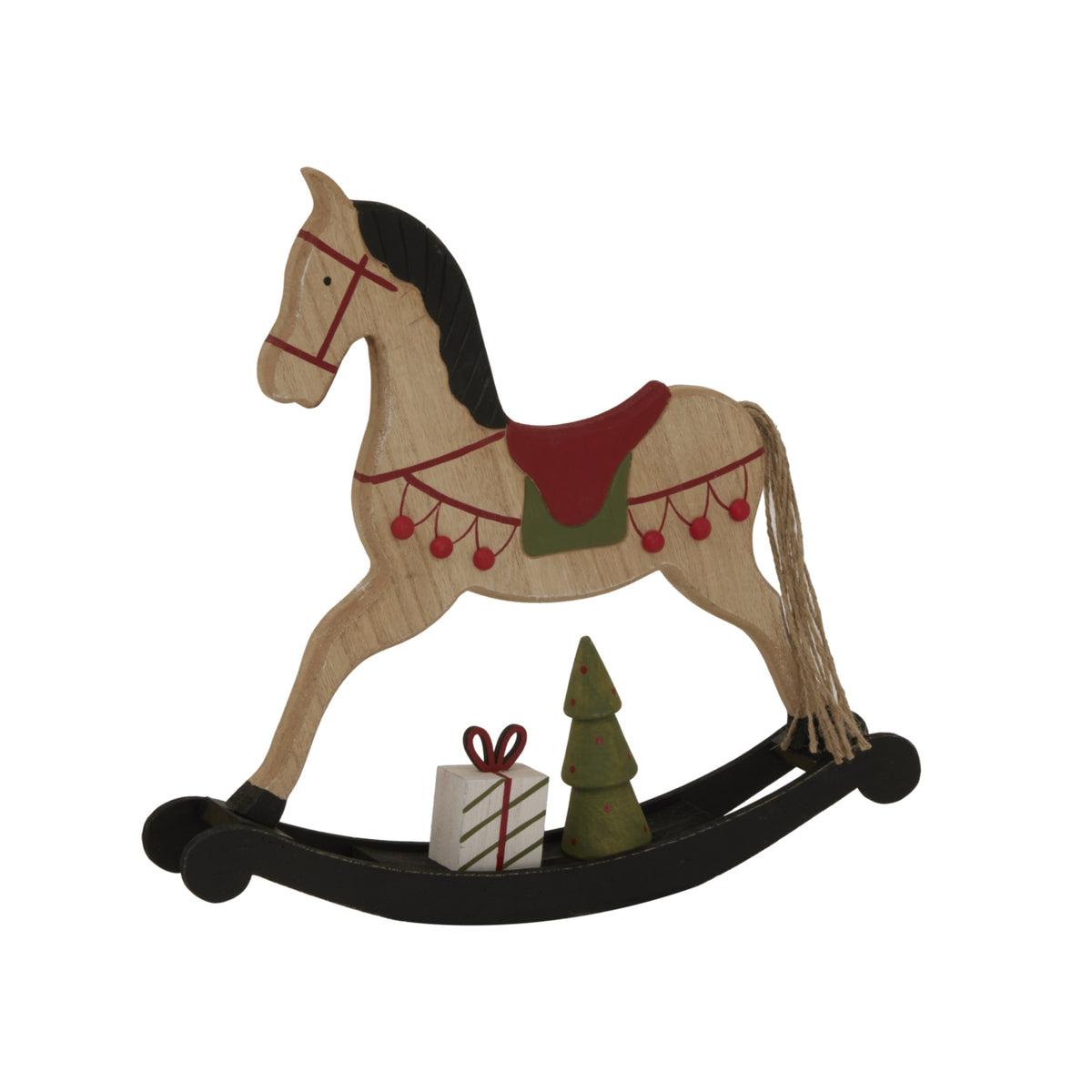 Large Rustic Decorated Rocking Horse - view 2