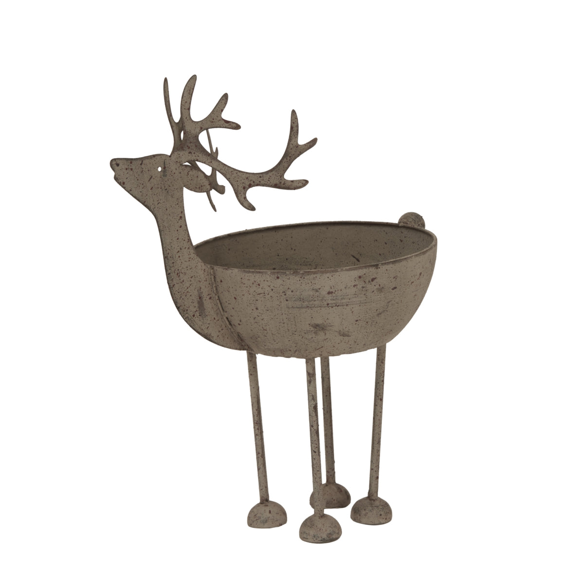 Large Rustic Metal Reindeer Bowl - view 2