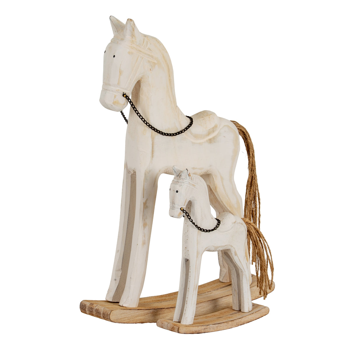 Large Whitewashed Rustic Rocking Horse - view 4