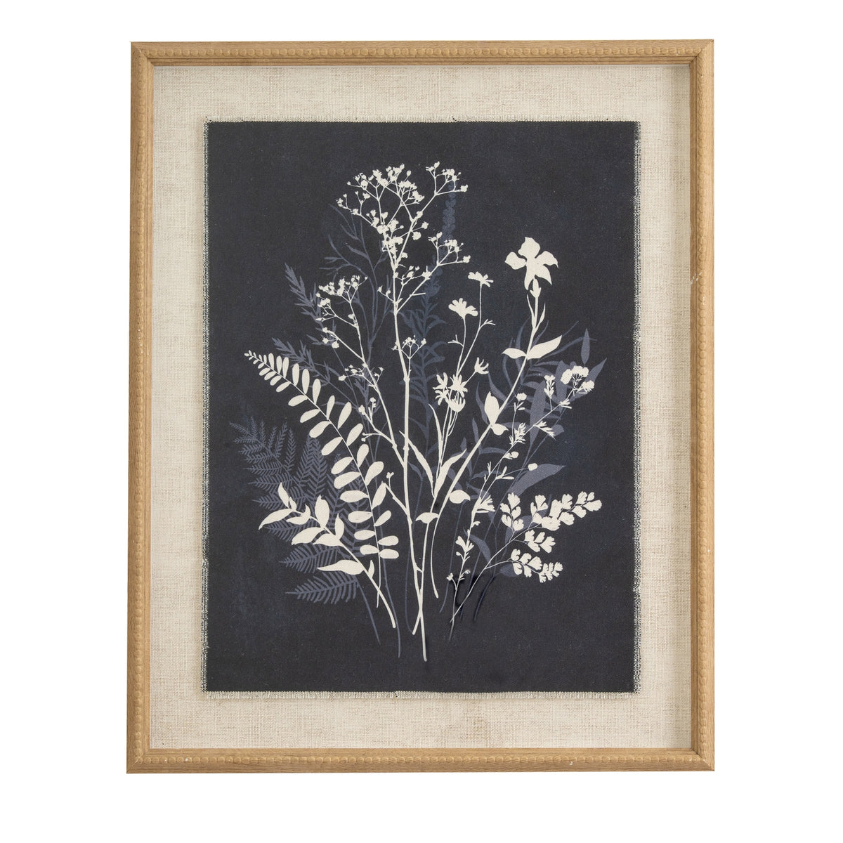 Flora & Fauna Collection Grove On Linen In Beaded Frame