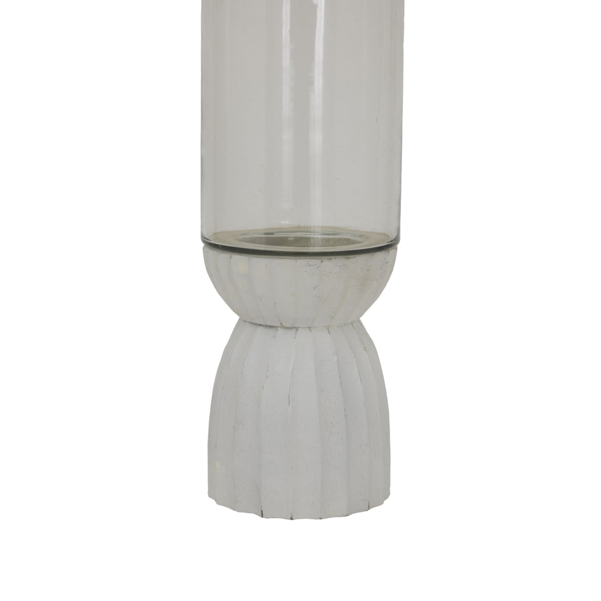 White Carved Hurricane Lantern - view 2