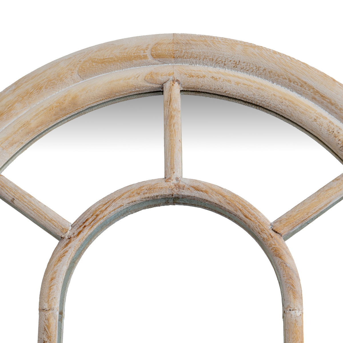 Washed Wood Tall Arched Window Mirror - view 2