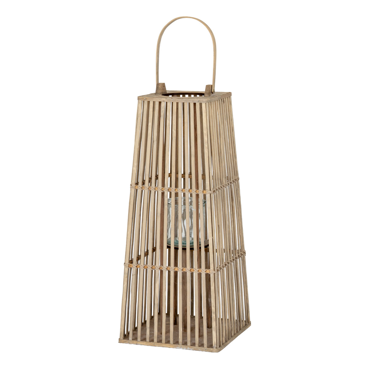 Medium Silo Wicker Lantern With Glass Holder - view 2