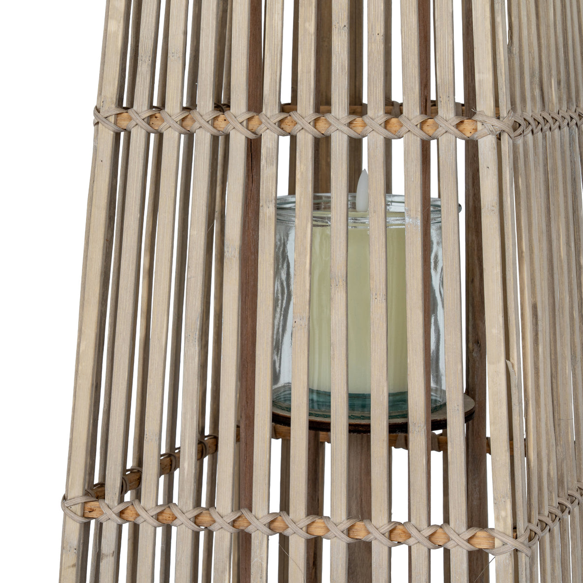 Medium Silo Wicker Lantern With Glass Holder - view 5