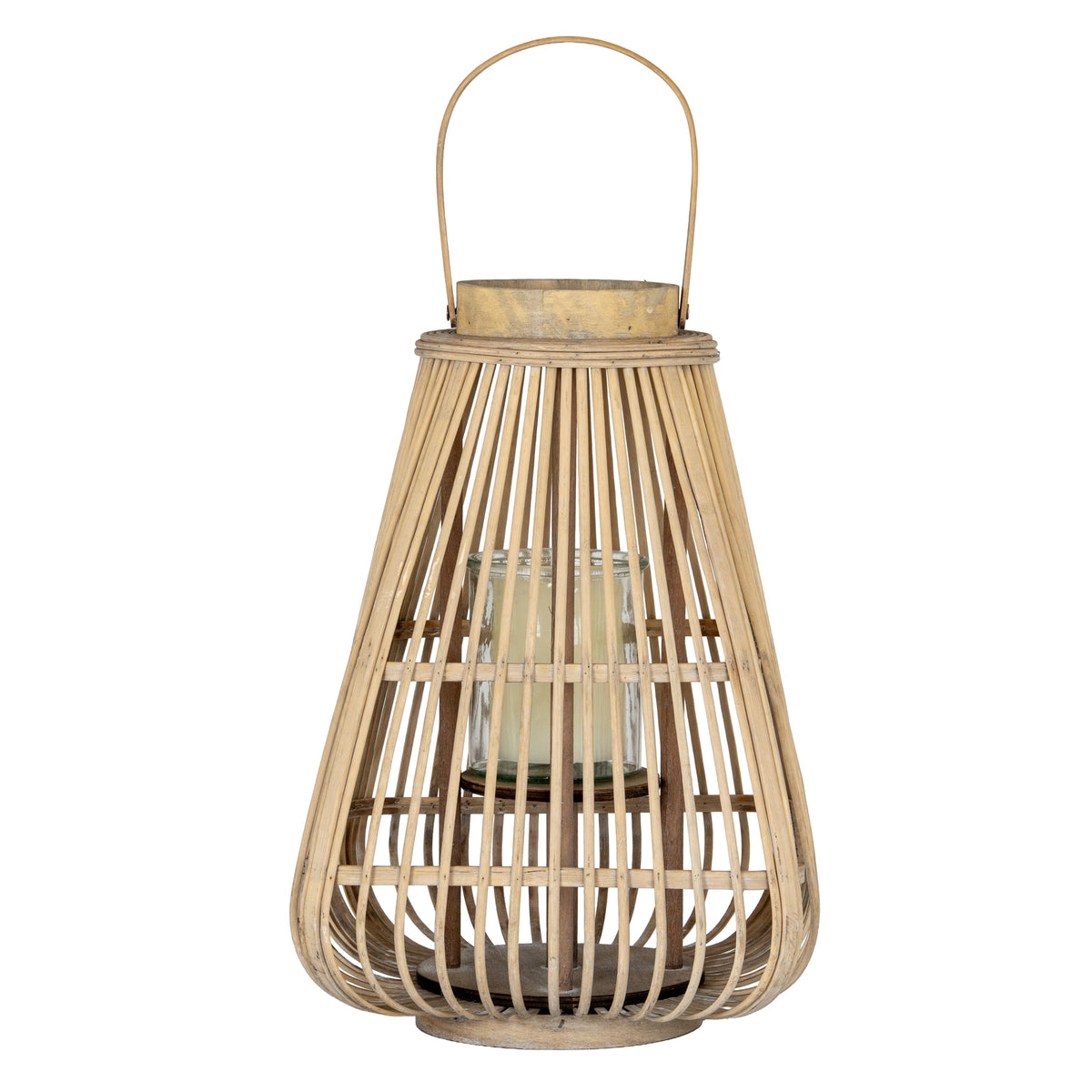 Large Peardrop Wicker Lantern With Glass Holder - view 2