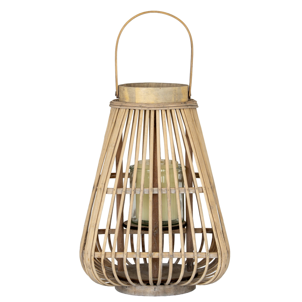 Medium Peardrop Wicker Lantern With Glass Holder - view 2