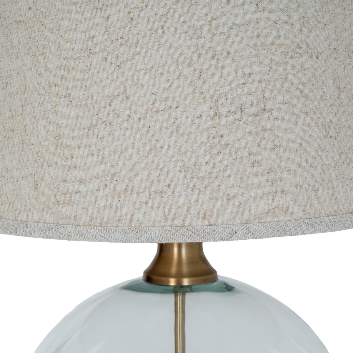 Lunel Glass Orb Table Lamp With Edged Linen Shade - view 5