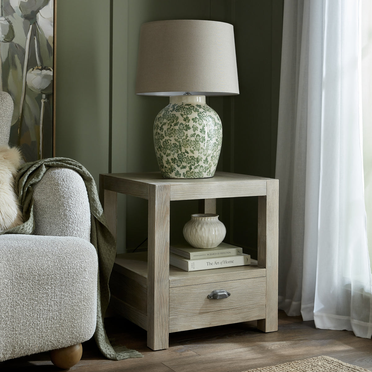 Haldon Collection 1 Drawer Side Table with Shelf