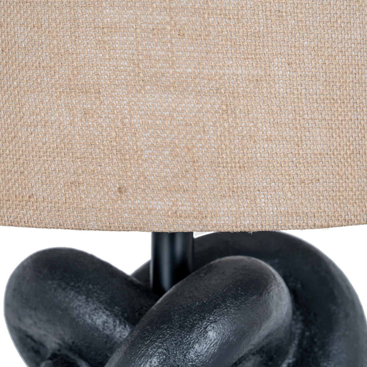 Black Knot Table Lamp With Hessian Shade - view 3