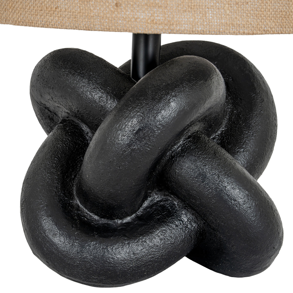 Black Knot Table Lamp With Hessian Shade - view 4