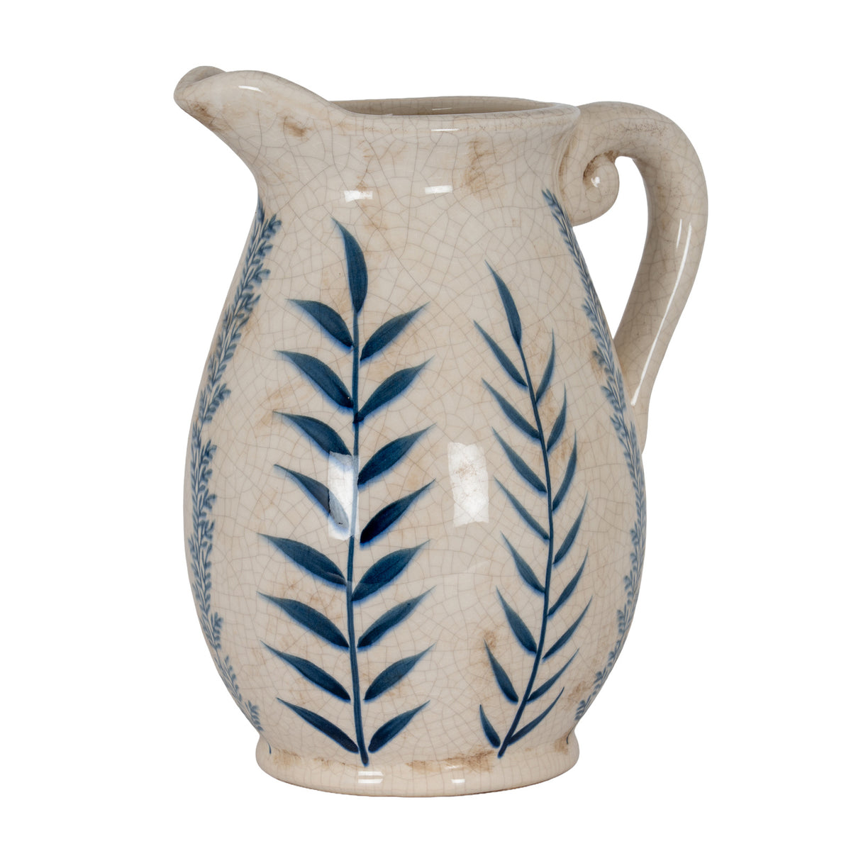 Large Blue Flora Olpe Jug Vase - view 2