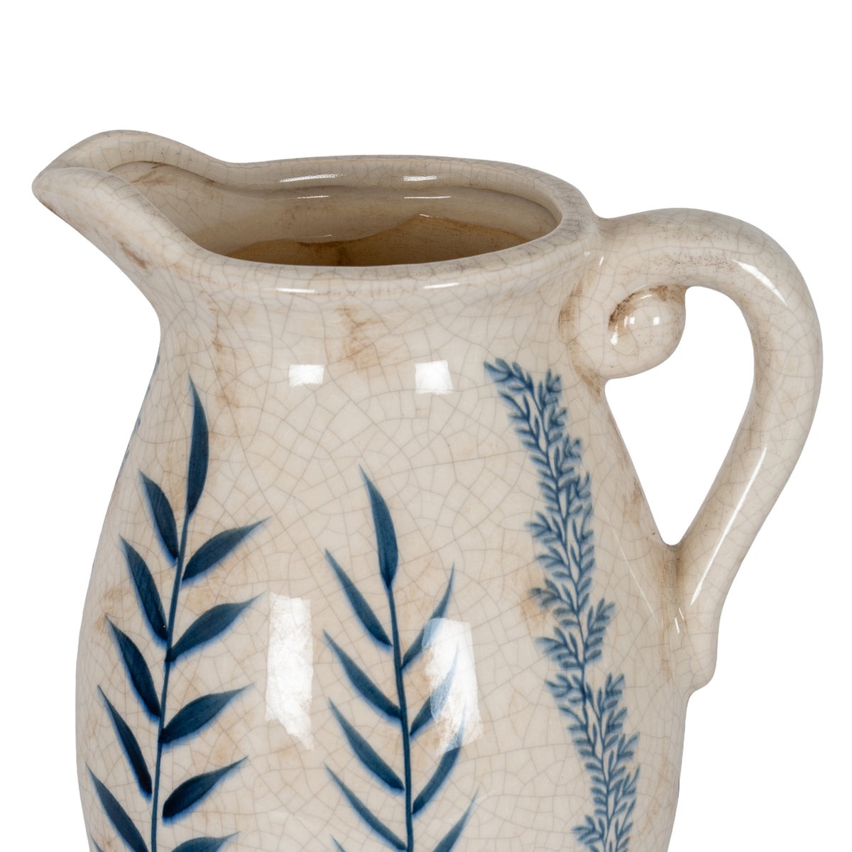 Large Blue Flora Olpe Jug Vase - view 3