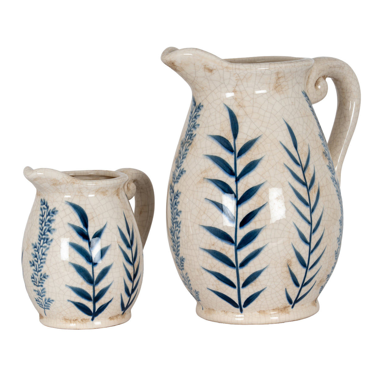 Large Blue Flora Olpe Jug Vase - view 5