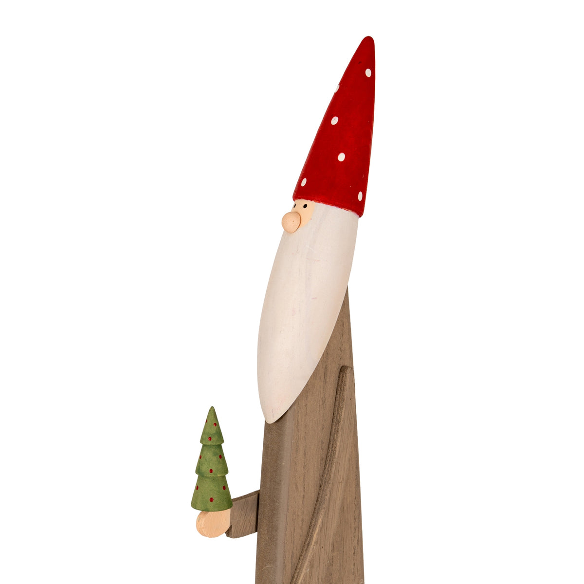Wooden Festive Elf with Tree and Bell - view 2