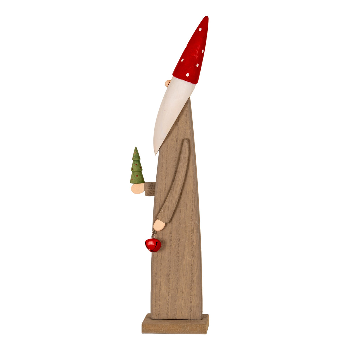 Wooden Festive Elf with Tree and Bell - view 3