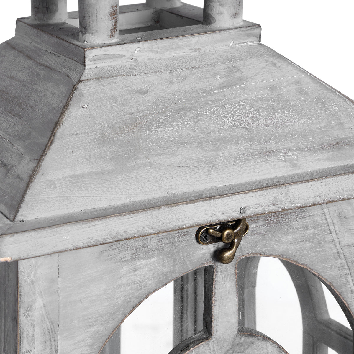 Set Of Three Wooden Lanterns With Archway Design - view 4