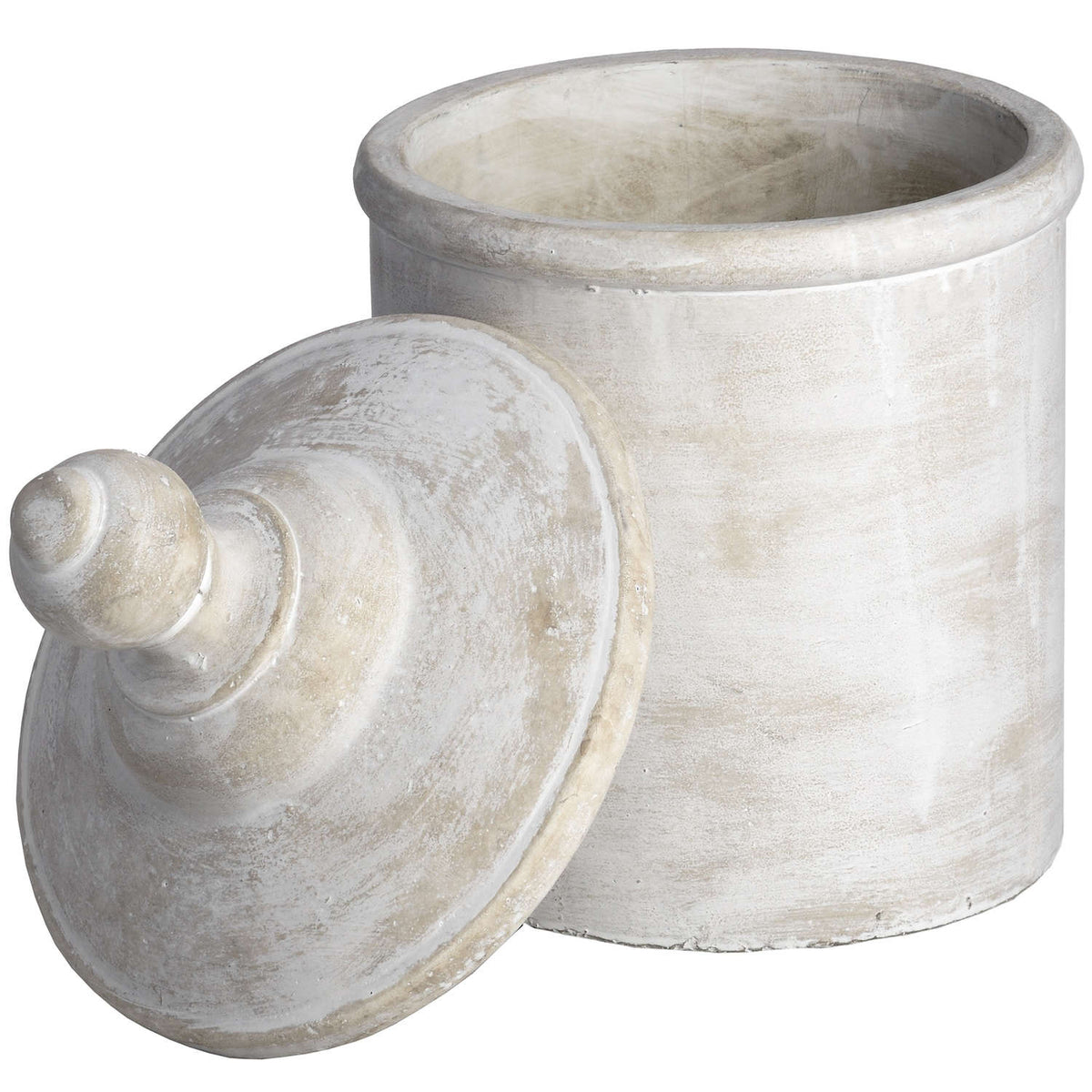 Large Antique White Canister - view 2