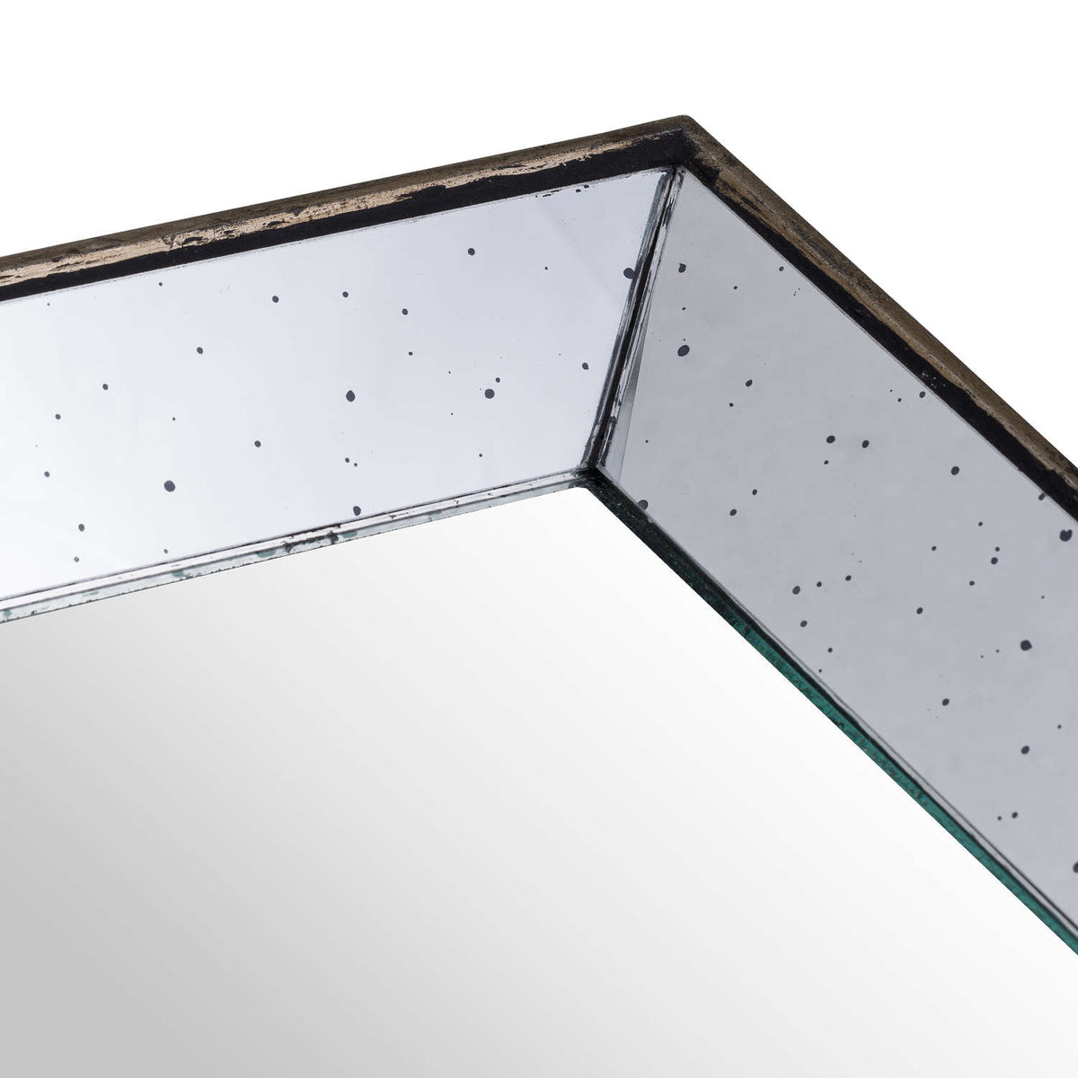 Astor Distressed Mirrored Square Tray with Wooden Detailing (Small) - view 2