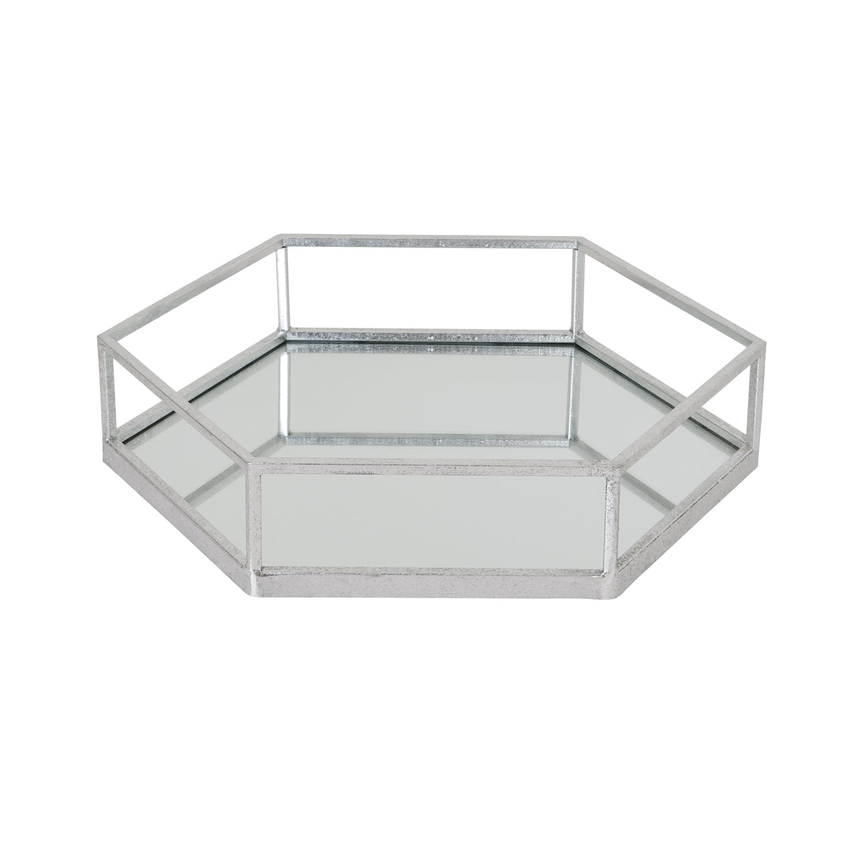 Silver Hexagon Set Of Two Trays - view 2