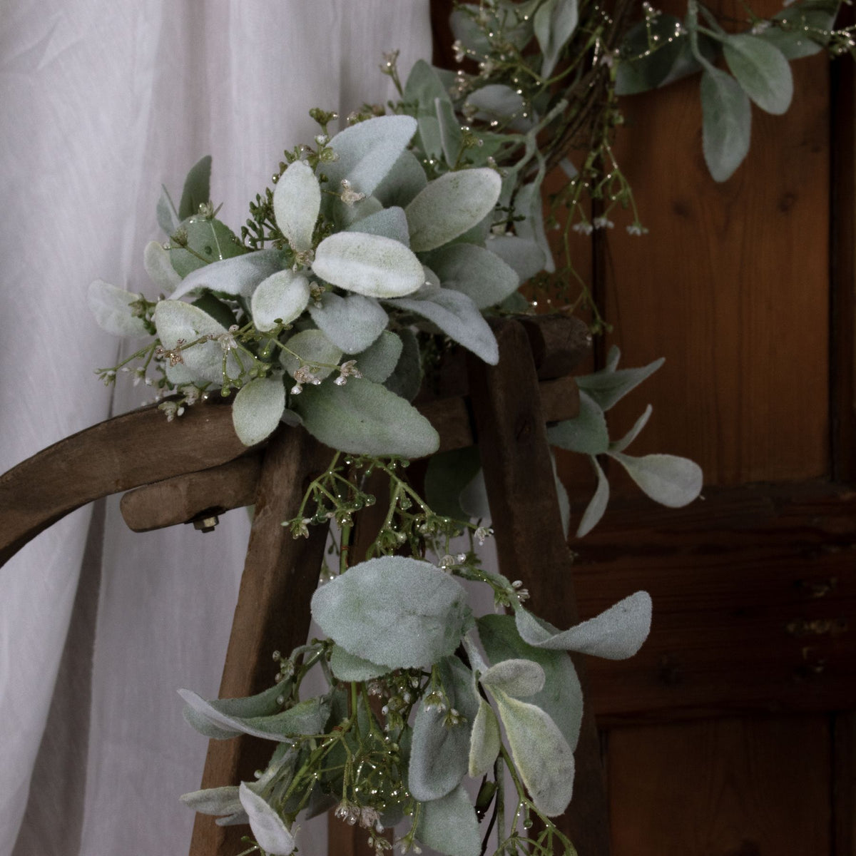 Winter Garland With Lambs Ear And Wax Flower - view 4