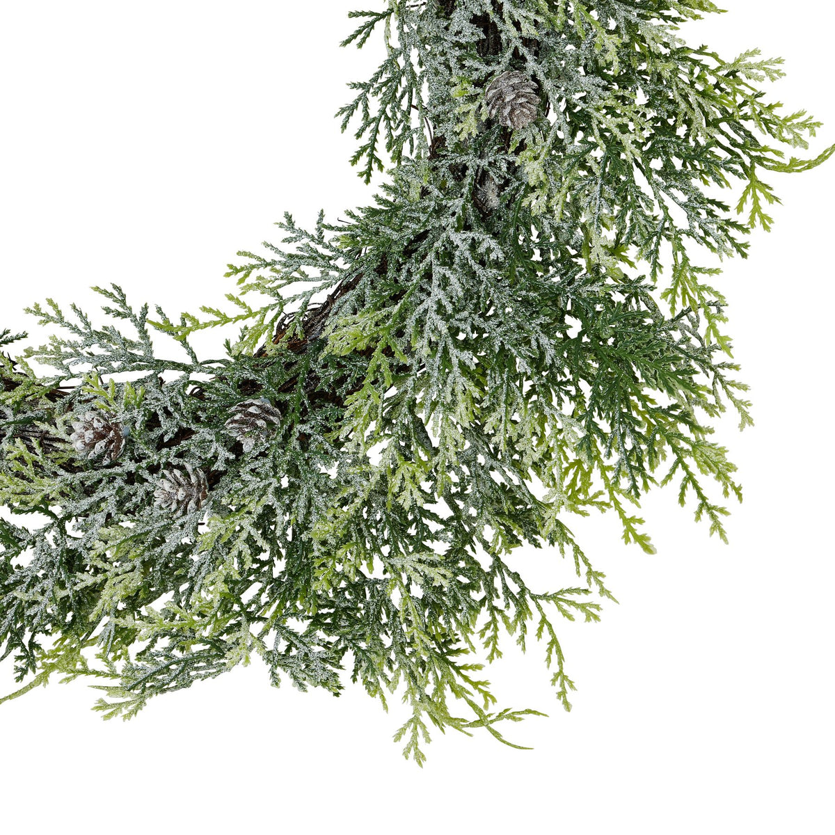Frosted Pine Wreath With Pinecones - view 2