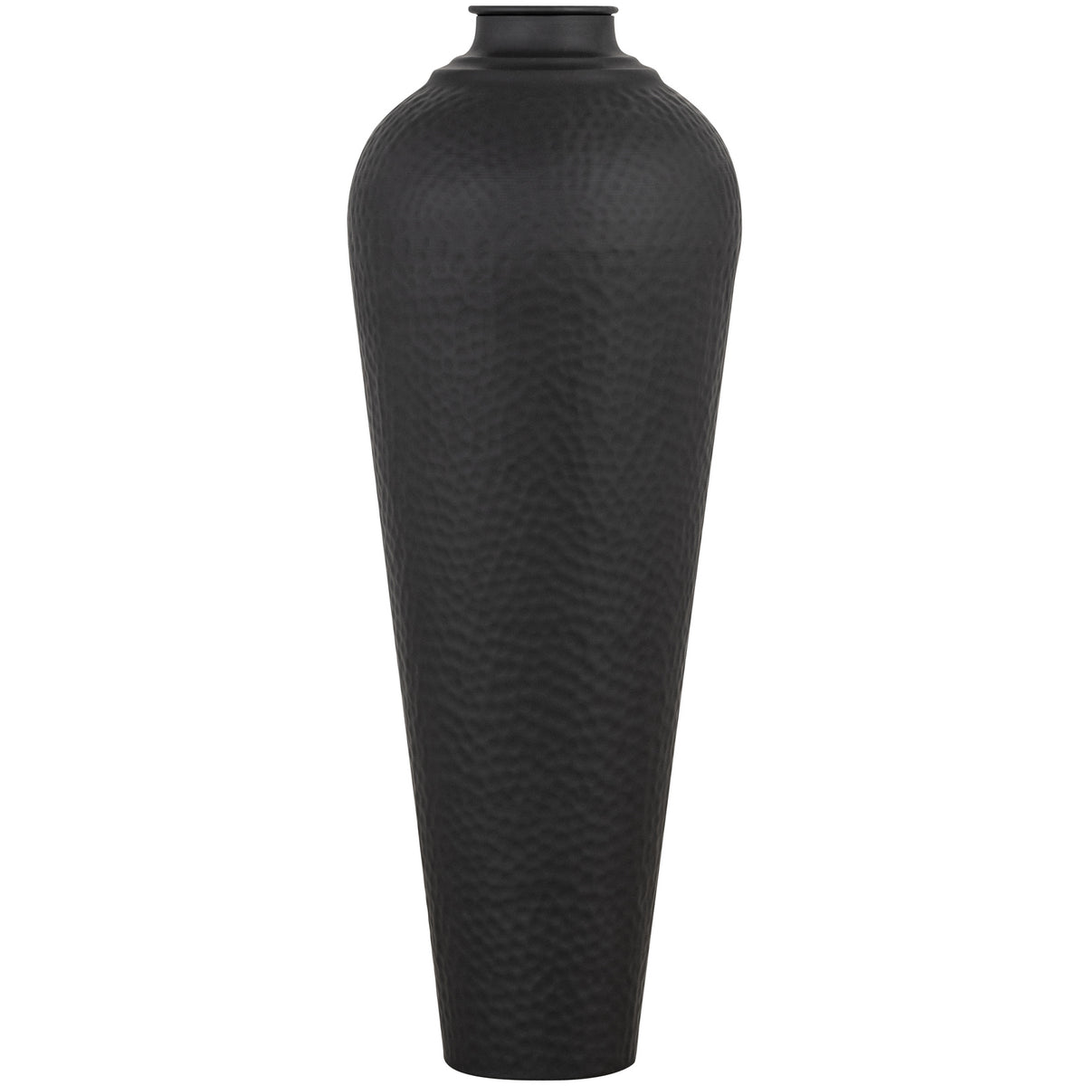 Matt Black Medium Hammered Vase With Lid - view 2