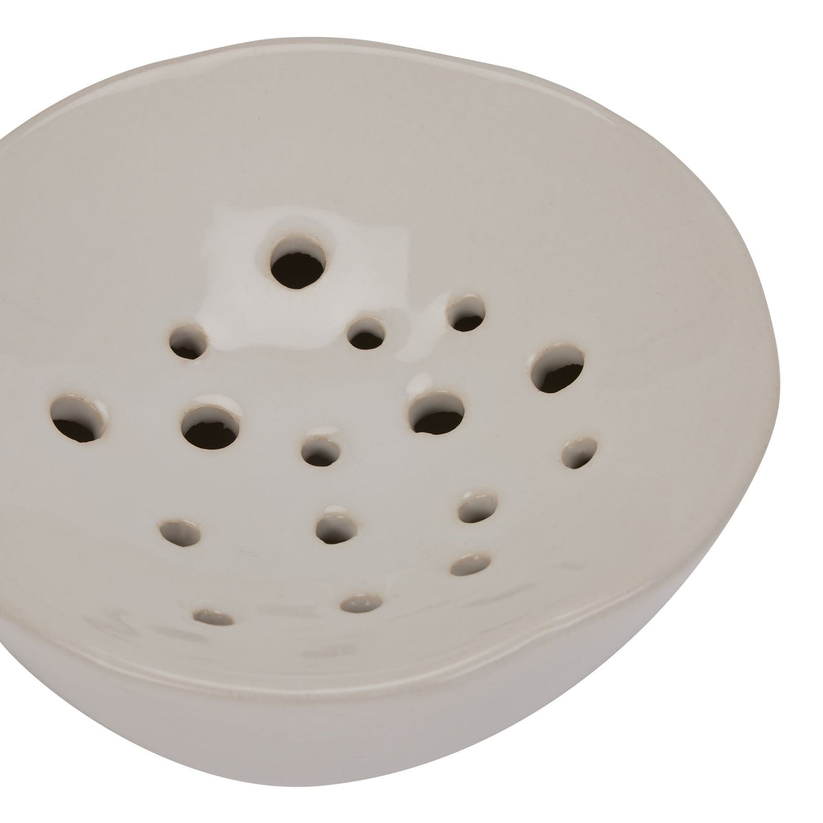 Off-White Ceramic Flower Frog - view 3